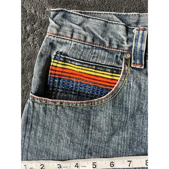 Southpole Men’s Vintage 1990s Baggy Y2K Embroidered Skateboard Jeans 34 - Picture 5 of 10